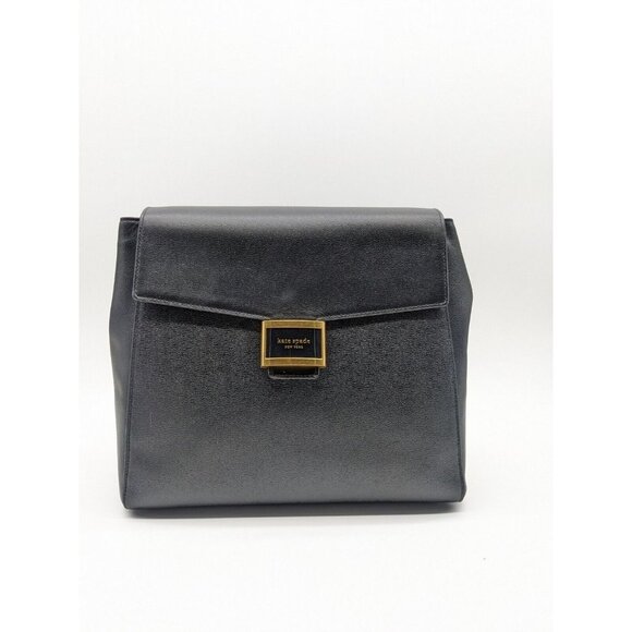 KATE SPADE NY Katy textured leather medium  backpack- BLACK - Picture 1 of 15